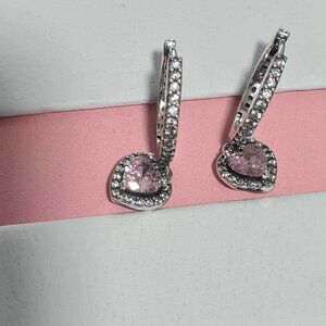 Pandora Silver Earrings with Pink